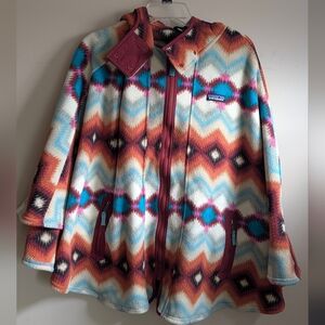 Patagonia Multicolor Synchilla Poncho in Timber Twisted Cinder Red